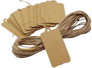 Darling Souvenir 100 Pcs Shape Tag Bonbonniere Wedding Favor Hang Tags Gift with Jute Twine Invitation Card