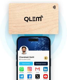 QLEM NFC Smart Business Card Tap & QR Code Contact Sharing Card IOS & Android Business Card