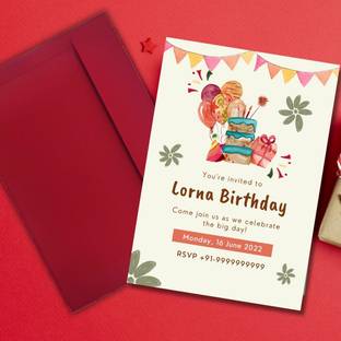 AanyaCentric A5 5.8x8.3inch Exclusive Self Fill-in Birthday Invitation Cards with Envelope Invitation Card
