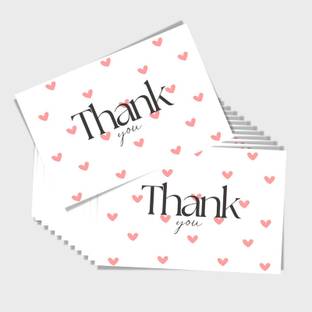 LAZYLINES Thank You Card, Minimal Heart Design Greeting Card