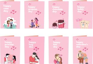 ANISHOP Anishop Valentine Greeting Cards Valentine Week 8 days Greeting Card for GF/BF Greeting Card