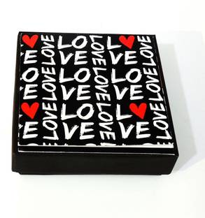 Nyaro Love Chocolate Gift Box 4 Layered Explosion Box with message bottle Red & Black (Without Chocolates) Greeting Card
