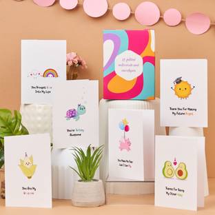 Doodle Set of 12 Notecard contains 6 unique cards with two copies of each Greeting Card