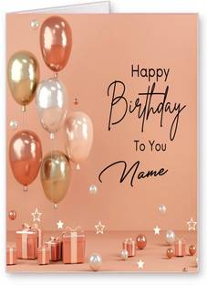 Midas Craft Name Happy Birthday Greetings Card 36. Greeting Card