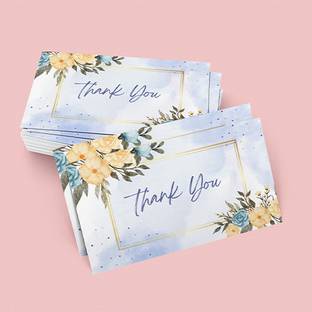 RINKON Thank You Cards Pack 100 Small Business Return Gifts Packaging Tags Business Card