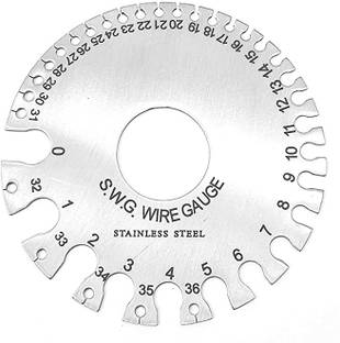 SQFTOOLS S.W.G. Wire Gauge Sized From 0 TO 36 On Front - 0.19 TO 8.23 On Back Marking Gauge