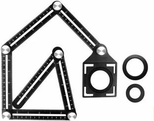 Helmik Aluminium Alloy Six Fold Measuring Ruler / Ceramic Tile Hole Opening Locator Marking Gauge