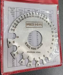 Breeze Shear SWG Round/Circular Wire Gauge with Stainless Steel Body Marking Gauge