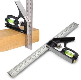 FLAMINGO ENTERPRISE 12-Inch Combination Square, Universal Adjustable Metric Stainless Steel Combination Square