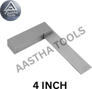 AASTHA TOOLS Steel Machinist Try Square Workshop Machine Tools (Silver, 4" (100 mm)) Tri-Square