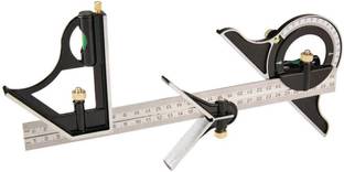 Lubaba Stainless Steel Multi-function Combination Ruler / Square Set With 12 Inch Blade Combination Square