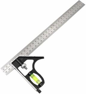 AASONS Stainless Steel 300mm Adjustable Engineers Rule Right Angle Ruler Tool Combination Square