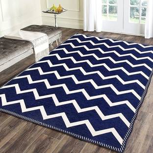 RADECOR Dark Blue Velvet Area Rug