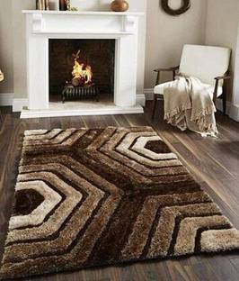 RM Handloom Brown Polyester Carpet