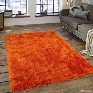 Shag Weaving Orange Polyester Carpet