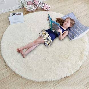 SR Handloom White Polyester Carpet