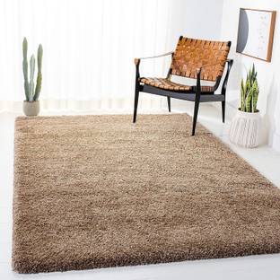 Shag Weaving Gold Polyester Carpet