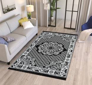 Furnishing Hut Black Cotton Carpet