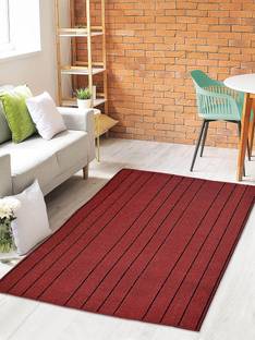 Saral Home Maroon Polypropylene Carpet