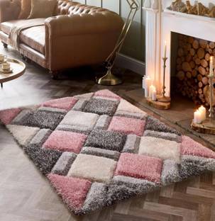 RM Handloom 4 cm  X 2 cm Polyester Carpet