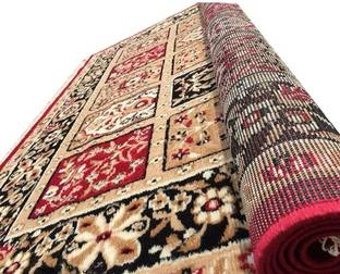 R CARPETS Red, Maroon Acrylic Carpet