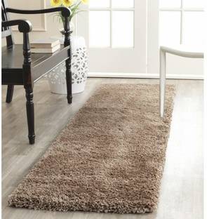 Shag Weaving Gold Polyester Runner