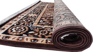 BhCarpets Brown, Beige Acrylic Carpet