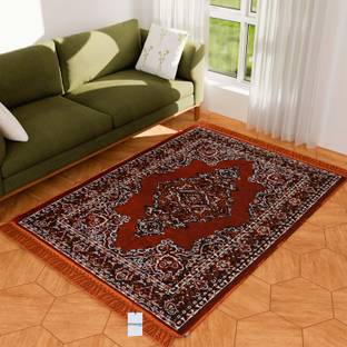 HOMESTIC 5 ft  X 7 ft Velvet Carpet