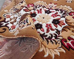 R CARPETS Multicolor Silk, Wool Carpet