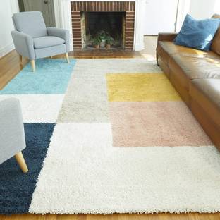 RM Handloom Multicolor Polyester Area Rug