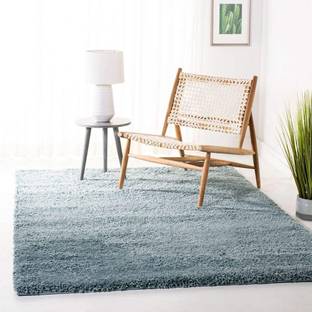 Crugs Blue Polyester Carpet