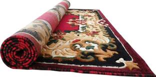 R CARPETS Red Silk, Wool Carpet