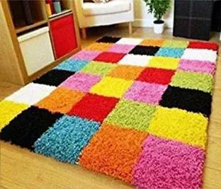 RM Handloom 2 cm  X 4 cm Polyester Carpet