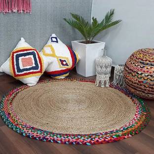 RUDRA ENTERPRISE Multicolor Jute Area Rug