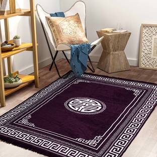 BSB HOME Multicolor, Purple Chenille Carpet