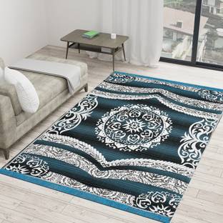 THE FRESH LIVERY Black, Light Green Cotton Carpet