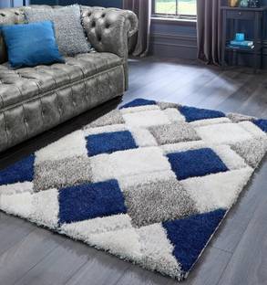 RM Handloom 4 cm  X 2 cm Polyester Carpet