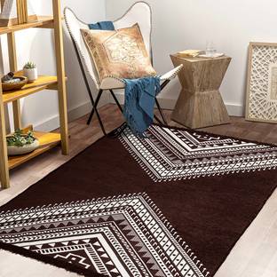 BSB HOME Brown, Beige Chenille Carpet