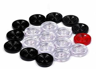 colado Criystel Carrom Pawns/Coins (Pack of 20 With 1 Striker And 5gm Powder Carrom Pawns