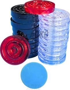 AOKO 20 Pcs Crystal Carrom Coins with Premium Stickers – Smooth & Durable Play Carrom Pawns
