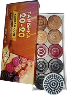 DULTER Wooden Carrom coins for Professional play Carrom Pawns