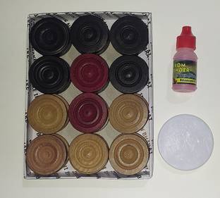r c enterprises CARROM COINS (WOODEN) Carrom Pawns