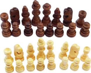 HHS SPORTS Wooden chess Coin Set, Set Of 32 pawns Chess Pawns Carrom Pawns