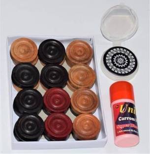 BR DAIMOND Wooden carrom coins set with striker and powder Carrom Pawns Carrom Pawns
