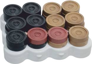 OSPO SPORTS Plastic Carrom coin with Wooden Finishing Carrom Pawns