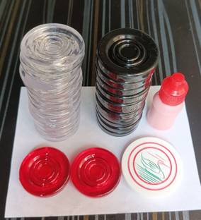 Kumud Crystal carrom coins set with striker and powder Carrom Pawns Carrom Pawns