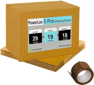 POWERLON Corrugated Cardboard Box For Packing, Shifting and other Purpose, Box Size : 29x19x18 Inch Packaging Box