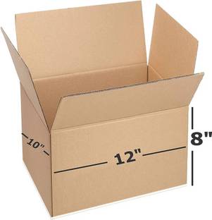 ONFEET Corrugated Cardboard Gift Packing Box, Storage, Shipment, E-commerce Packing (12x10x8 inch 3-Ply) Packaging Box
