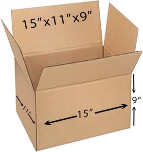 POWERLON Corrugated Cardboard 5 Ply Strong 15 x 11 x 9 Inches Heavy-Duty Carton Boxes Packaging Box