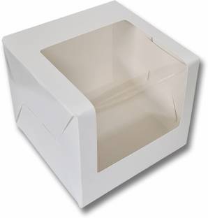 BELCORR Cake Box Paper Tier Cake Box, Tall Cake Box, Heighted Cake Box With Window; Size - 8x8x6 inches Packaging Box